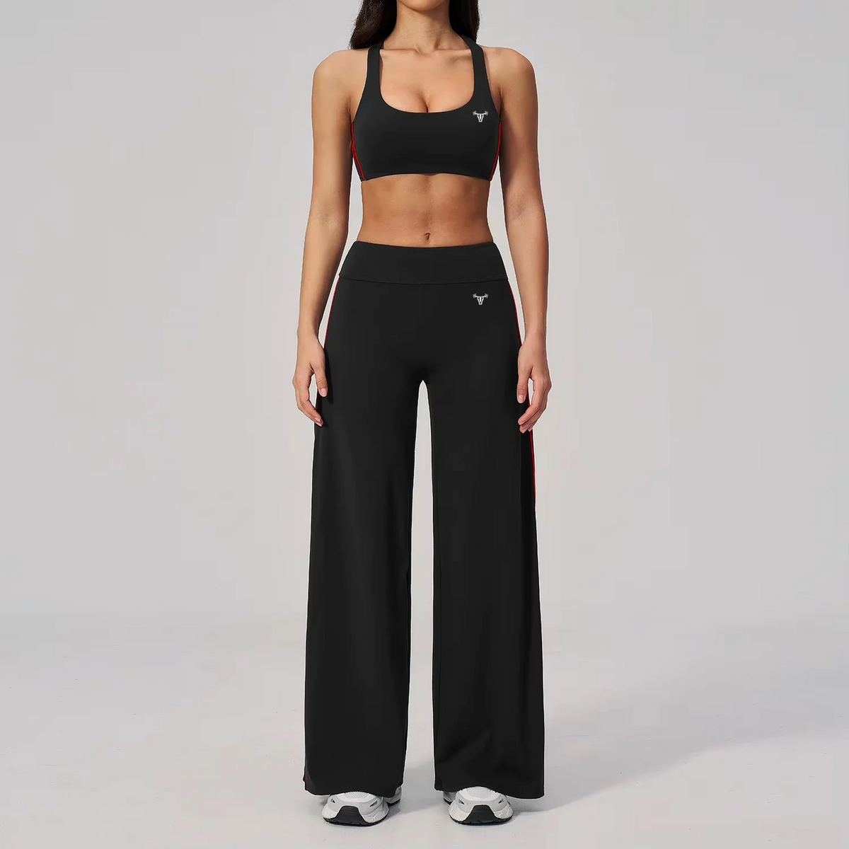 PRE-ORDER Limitless Varsity Wide Leg Pants Onyx