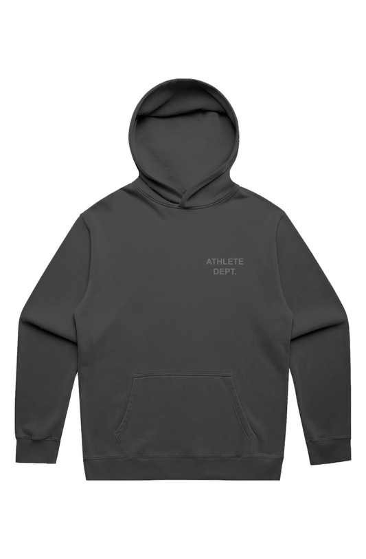 ATHLETE UNISEX FADED HOOD BLK/GREY EMB