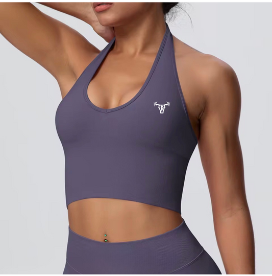 Seamless Define Halter Top Baltic Blue