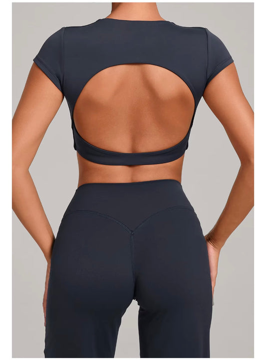 PRE-ORDER Limitless Open Back Crop French Navy