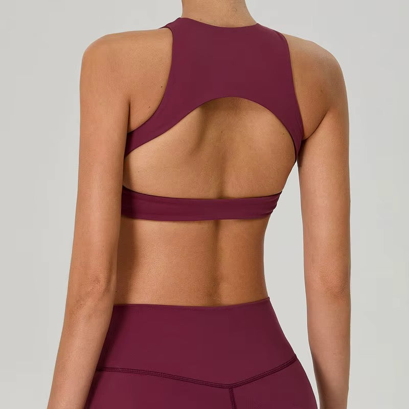 Limitless High Neck Crop Top Bordeaux