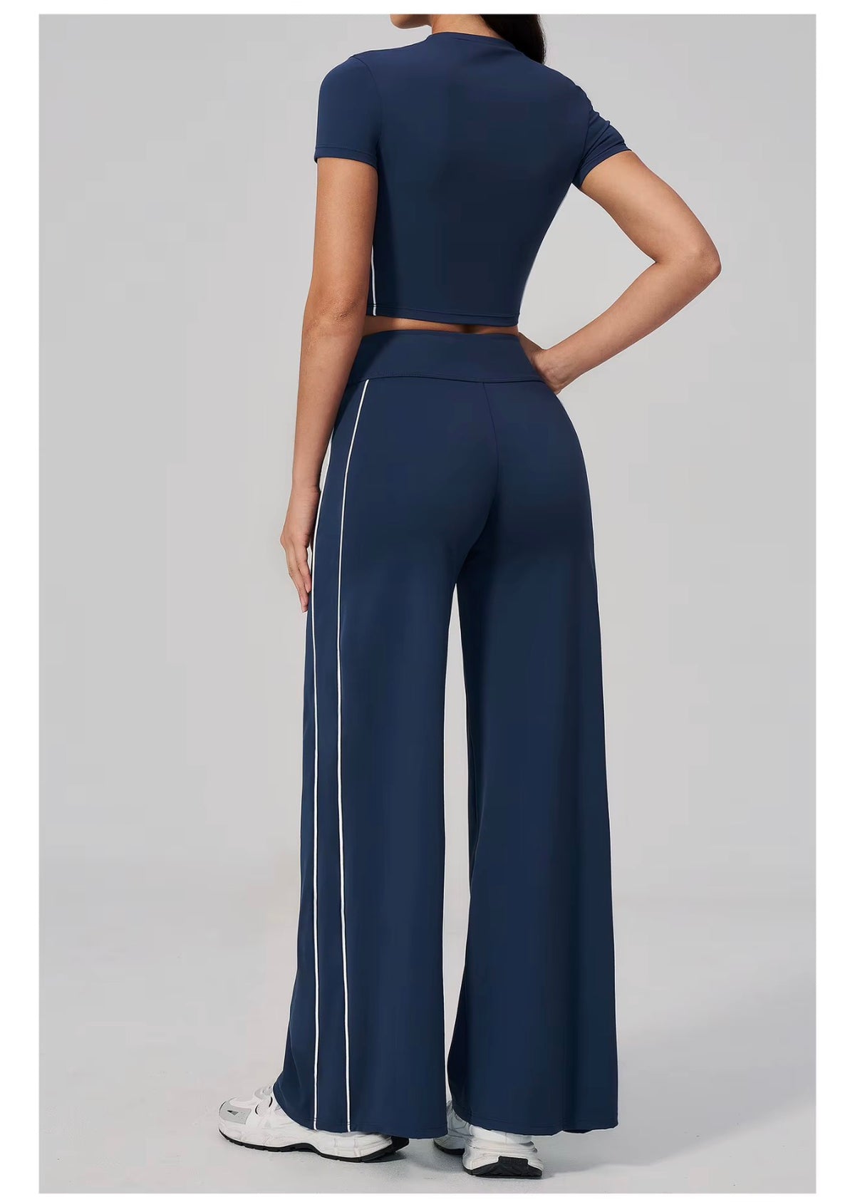PRE-ORDER Limitless Varsity Wide Leg Pants Midnight