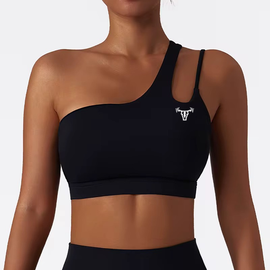 Limitless Impact Single Shoulder Bra Obsidian
