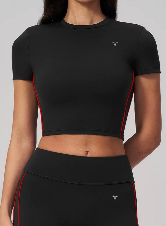 PRE-ORDER Limitless Varsity Crop Tee Onyx