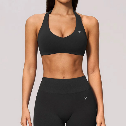 PRE-ORDER Seamless Sculpt Halter Bra Onyx