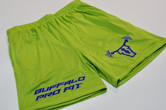Statement Mesh Shorts Lime Green/Electric Blue