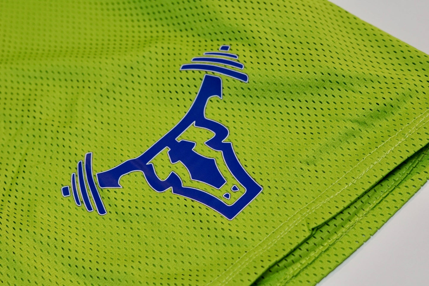Statement Mesh Shorts Lime Green/Electric Blue